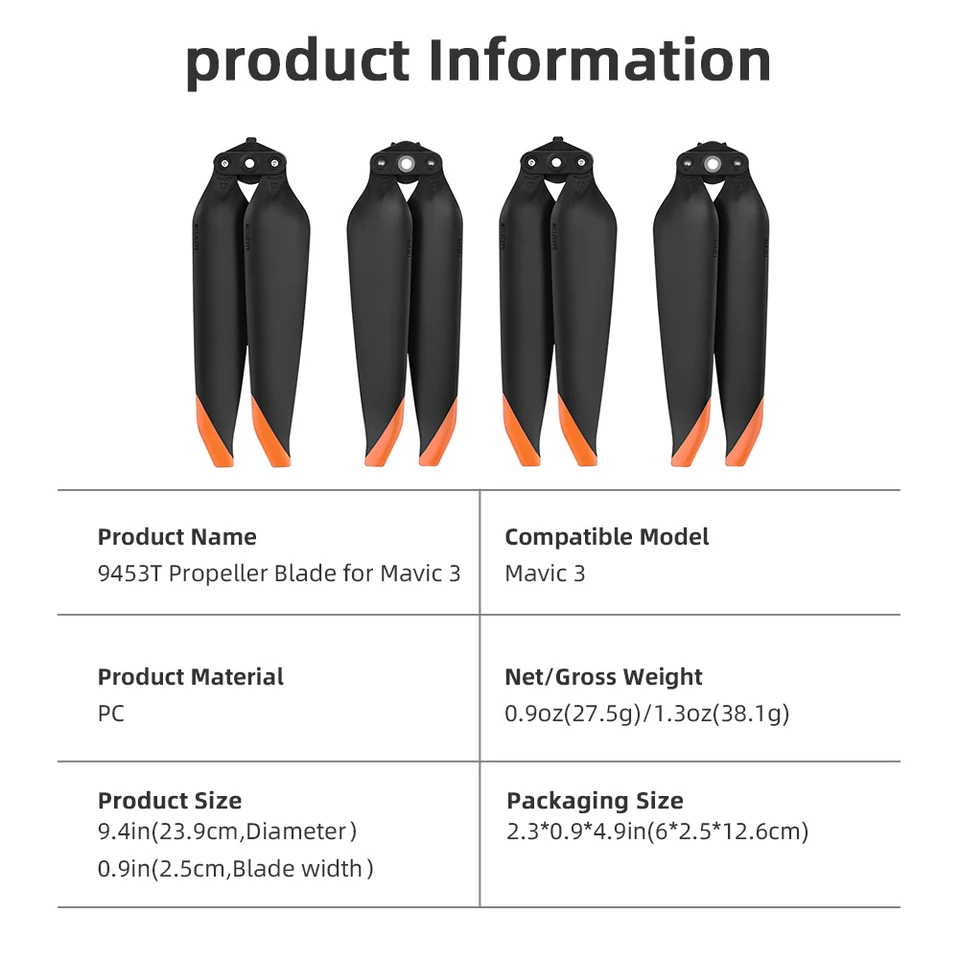 2 Pair 9453T Propeller Light Weight Screw Wing Propeller Blade Replacement Accessory for DJI Mavic 3/Mavic 3 Pro/Mavic 3 Classic - Image 6