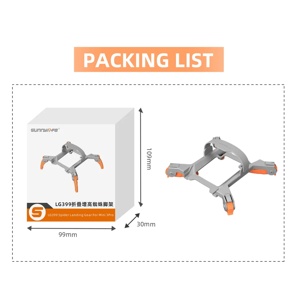 Spider Increased Height Tripod Drone Foldable Landing Gear for DJI Mini 3 Pro Remote Control Drone Parts Accessories - Image 6