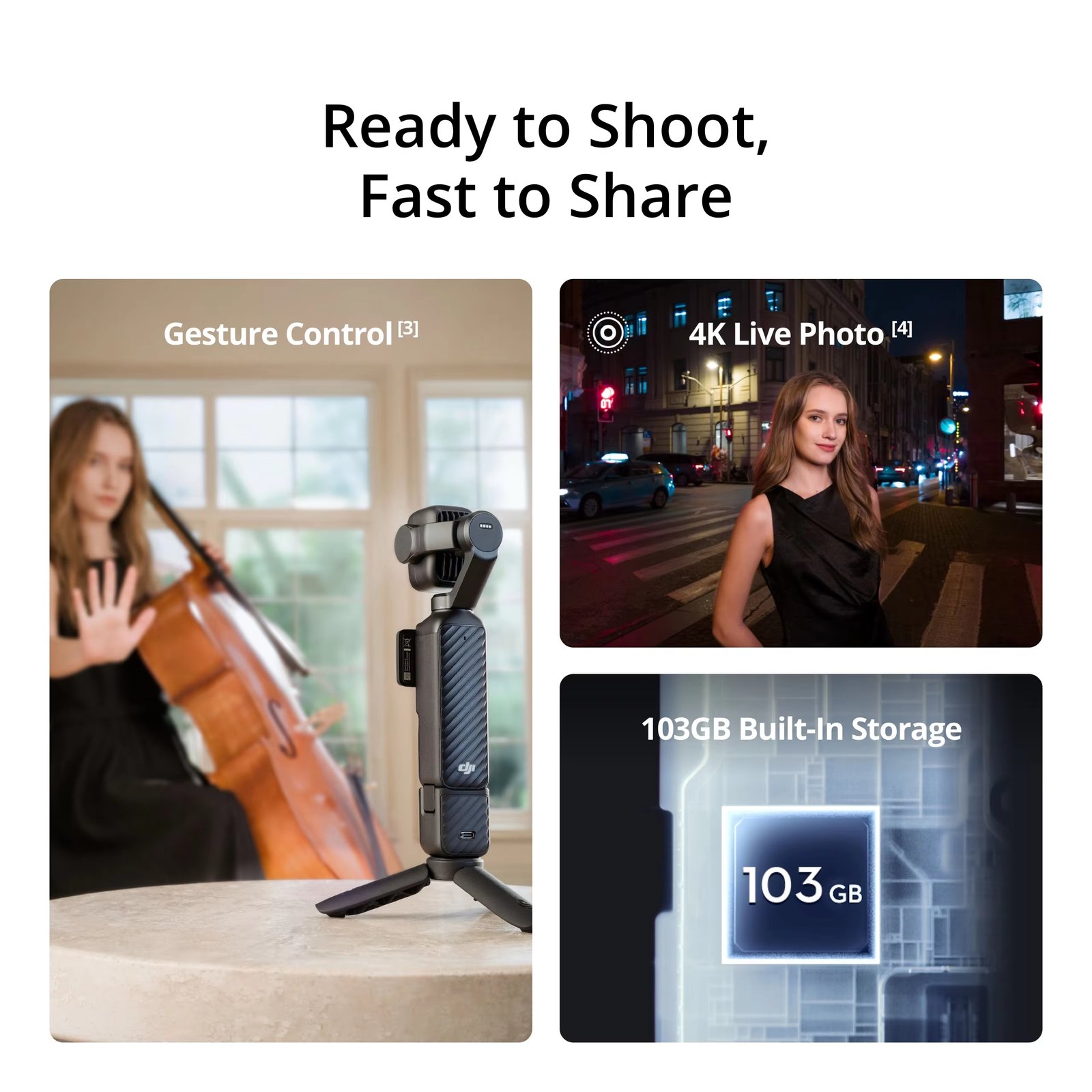 New DJI Osmo Pocket 4P Dual Lens Handheld Gimbal Camera with Touchscreen AI Tracking for Vlogging - Image 3
